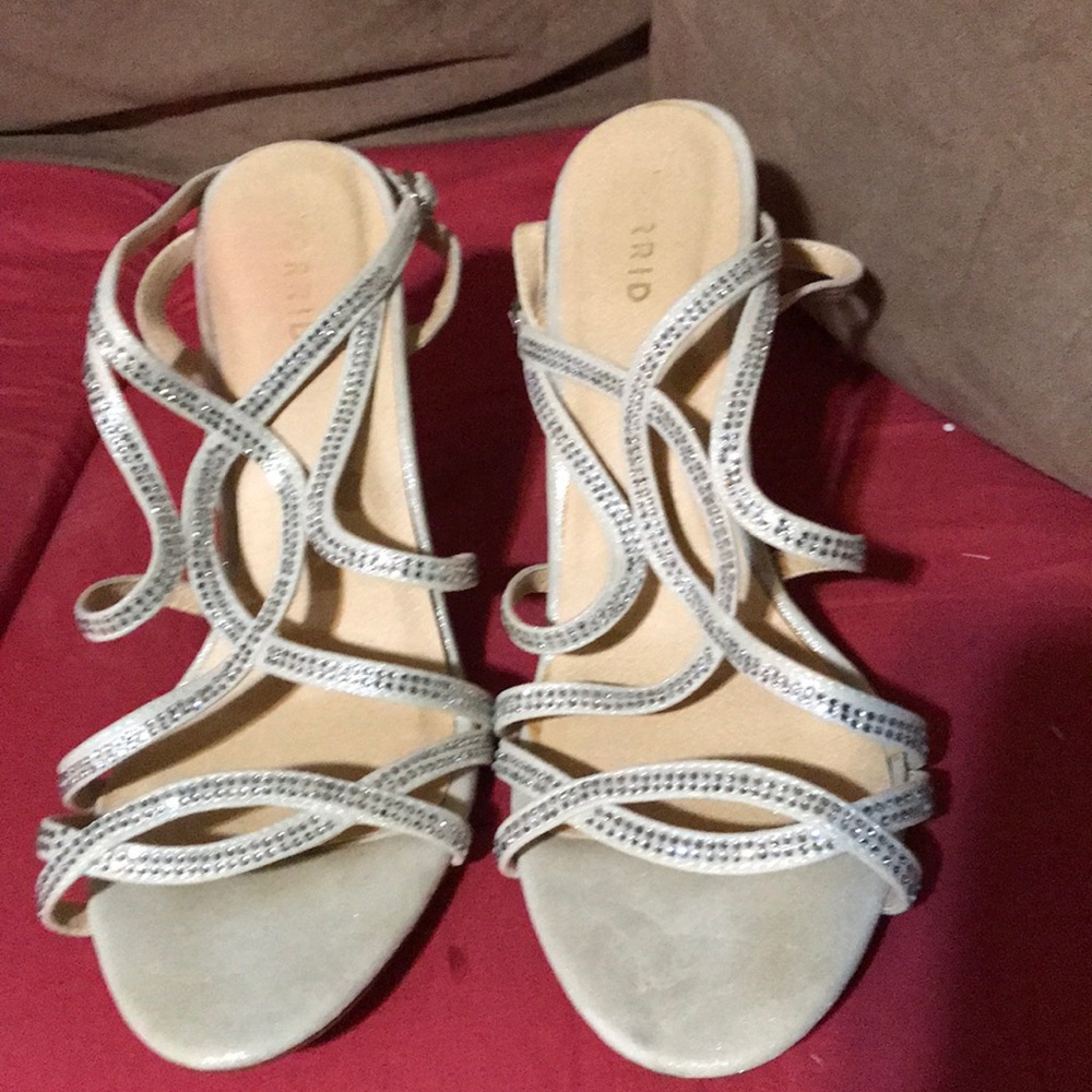 Beige/Silver Rhinestone Sandals!!!